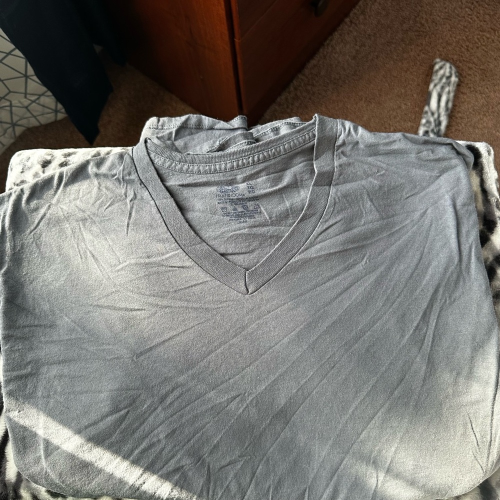 Men's Gray V-Neck Sweater